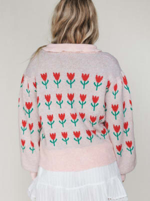 Sweet Petals Cardigan - Pink Red M/L / Pink Red