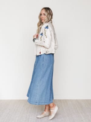 Brooklyn Embroidered Studded Jacket - Beige L / Beige