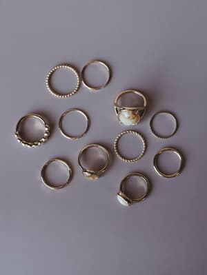 River Rock Ring Stack: Ivory