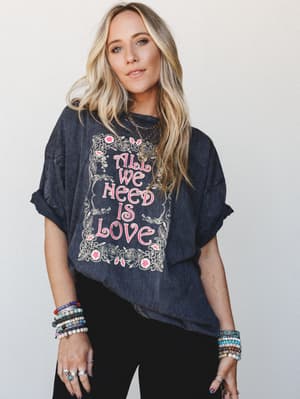 Share The Love Graphic Tee: Charcoal