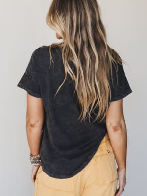 Floral Vintage Spirit Graphic Tee - Charcoal L