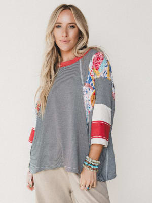 Britt Patchwork Top - Black XL