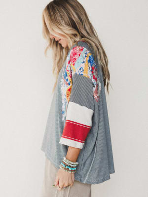 Britt Patchwork Top - Black XL