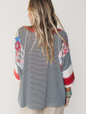 Britt Patchwork Top - Black XL