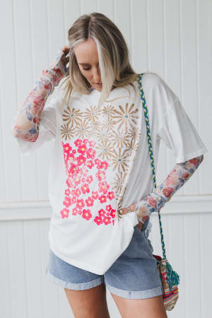 Petal Dreams Graphic Tee: undefined