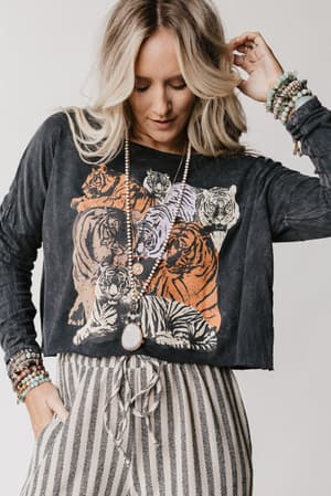 On The Prowl Long Sleeve Top: undefined