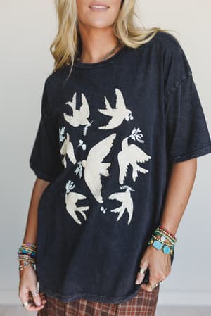 Doves Fly Graphic Tee: undefined