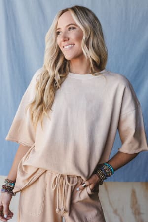 Sunset Waves Terry Knit Top: undefined