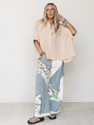 Poppy Button Down Blouse - Mustard L / Mustard