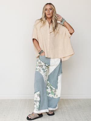 Poppy Button Down Blouse - Mustard L / Mustard