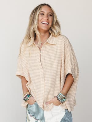 Poppy Button Down Blouse - Mustard L / Mustard