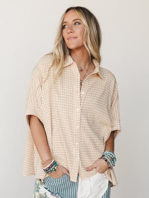 Poppy Button Down Blouse - Mustard L / Mustard