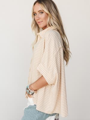 Poppy Button Down Blouse - Mustard L / Mustard