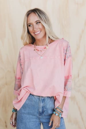 Find Your Path Mix Print Top: undefined