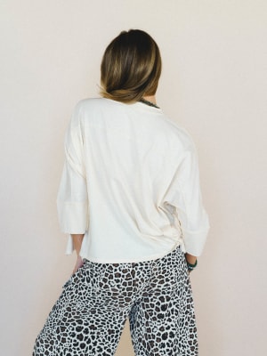 Floral Starburst Top - Cream M / Cream