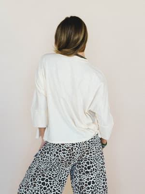 Floral Starburst Top - Cream M / Cream