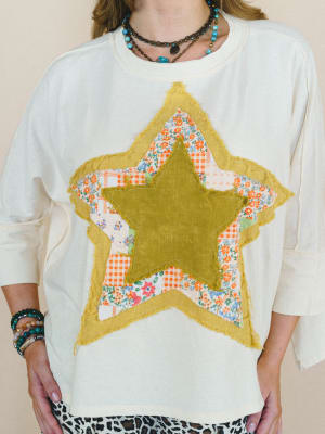 Floral Starburst Top - Cream M / Cream