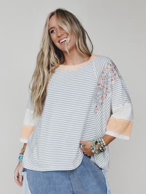 Britt Patchwork Top: undefined