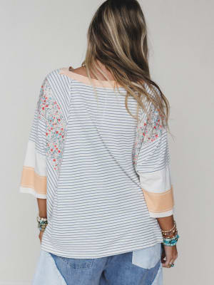 Brit Patchwork Top - Heather Gray L / Heather Gray