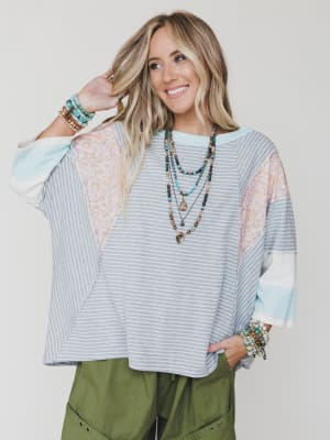 Britt Patchwork Top: undefined