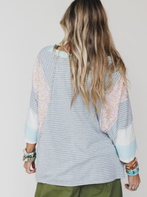 Brit Patchwork Top - Oat Blue L / Oat Blue