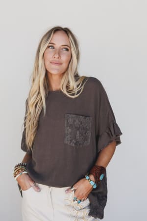 Zhara Lace Back Top: undefined