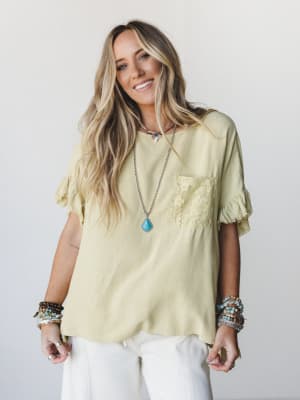 Zhara Lace Back Top: undefined