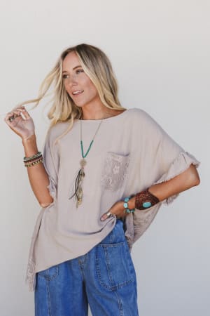 Zhara Lace Back Top: undefined