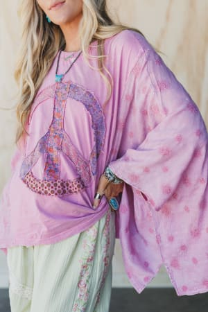 Peace Path Embroidered Top: undefined