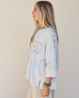 Top Notch Terry Knit Top - Blue L / Blue