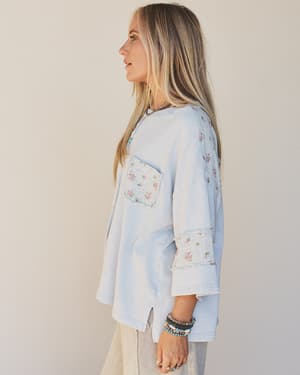 Top Notch Terry Knit Top - Blue L / Blue