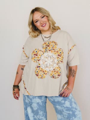 Wildflower Haze Patchwork Top: undefined
