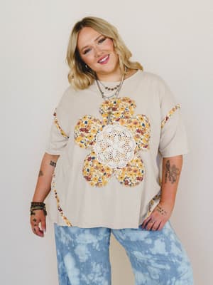 Wildflower Haze Patchwork Top: undefined