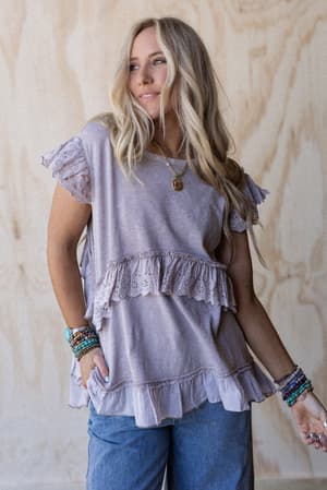 simple-sweet-ruffle-tunic-mocha/Purple Mocha