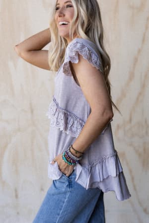 Simple Sweet Ruffle Tunic: undefined