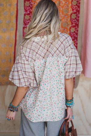 back view of top from Chamomile Muse 3 Piece Bundle in Natural from Three Bird Nest