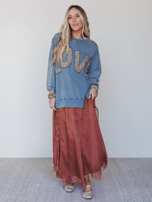 Love Wild Top - Denim L / Denim