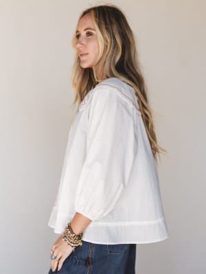 Hints of Spring Blouse - White L / White
