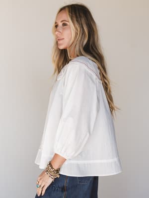 Hints of Spring Blouse - White L / White
