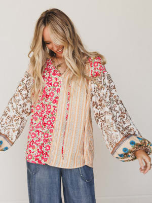 Bohemian Lullabies Blouse - Coral L / Coral