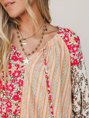 Bohemian Lullabies Blouse - Coral L / Coral