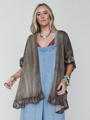 Robbie Star Patchwork Denim Jacket - Mocha L / Mocha