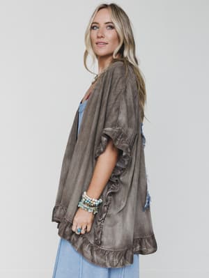 Robbie Star Patchwork Denim Jacket - Mocha L / Mocha