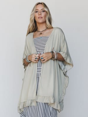 Robbie Star Patchwork Denim Jacket  - Sage Grey L / Sage Grey