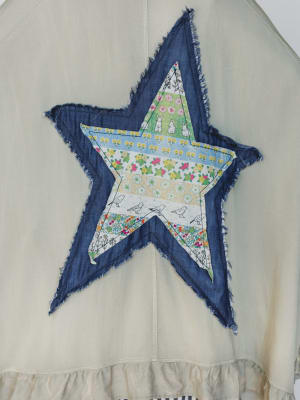 Robbie Star Patchwork Denim Jacket - Sage Grey L / Sage Grey