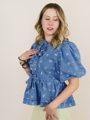 Blooming Beginnings Vest - Washed Denim L / Washed Denim