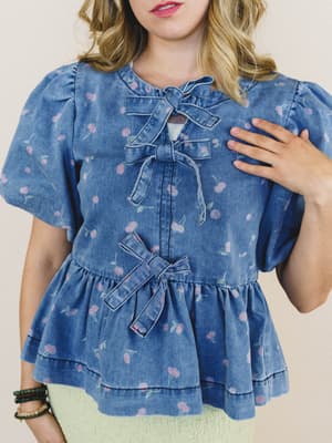 Blooming Beginnings Vest - Washed Denim L / Washed Denim