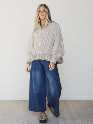 She's A Natural Ruffle Hem Blouse - Ivory L / Ivory