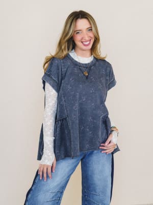 Favorite Floral Tee - Black L / Black