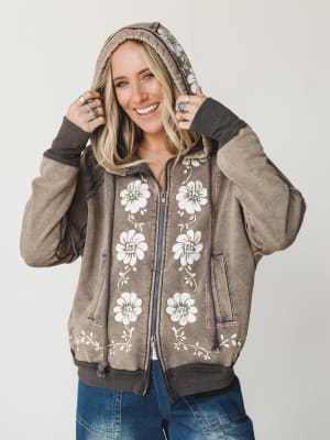 Flower Blooms Jacket - Ash S / Ash